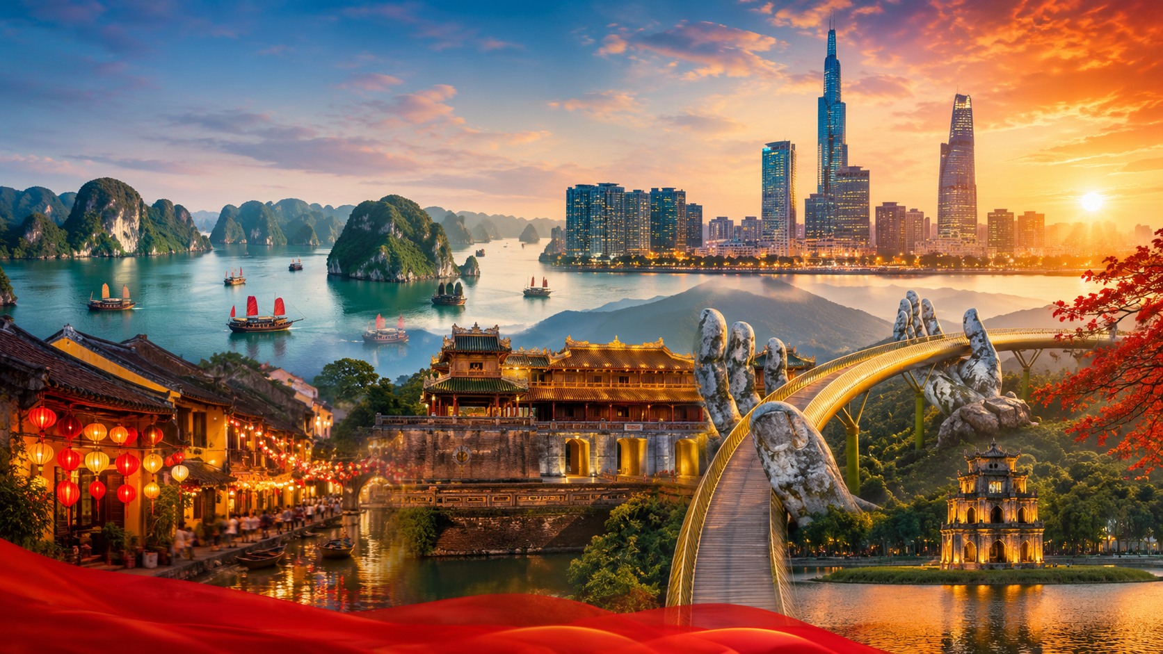 Vietnam landmarks representing EastBridge community commitment